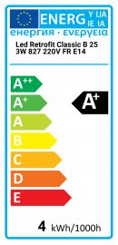 LED Classic B 25 3W 827 220V FR E14 Osram