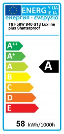  T8 F58W 840 G13 Luxline plus Shatterproof Sylvania