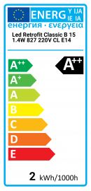 LED-Klassiker Kerze B 15 1.4W 827 220V CL E14 Osram