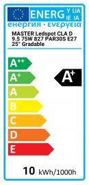 Master LEDspot CLA D 9.5 75W 827 PAR30S E27 25° dimm Philips