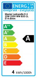 Master LEDcandle D 4 25W 220V WW B35 CL E14 dimm Philips