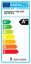 Ledcandle 2 15W 220V 827 FR E14 Philips